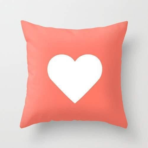 "Peach Heart" Pillow Cover
