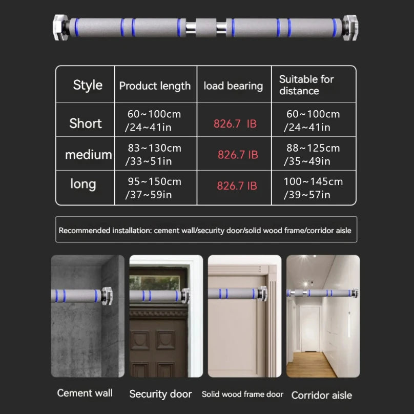 Telescopic Doorway Pull Up Bar  For Men & Women