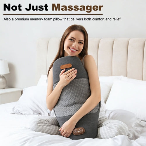 Smart Electric Lumbar Massager Support Pillow with Memory Foam