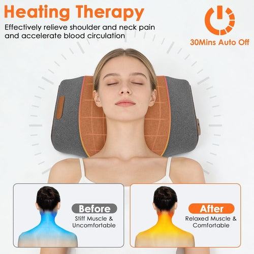 ERGO Neck Massager Pillow with Heating Vibration