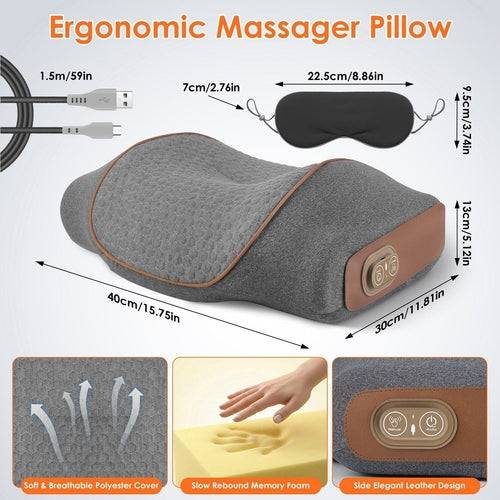 ERGO Neck Massager Pillow with Heating Vibration