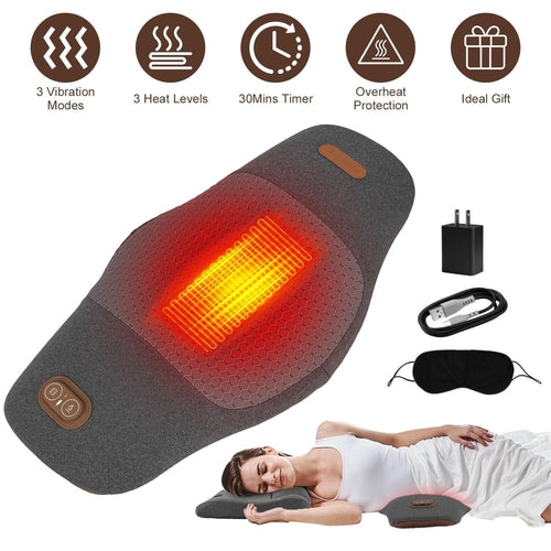 Smart Electric Lumbar Massager Support Pillow with Memory Foam