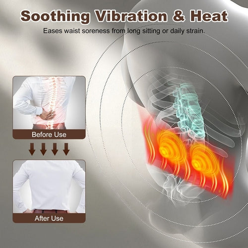 Smart Electric Lumbar Massager Support Pillow with Memory Foam