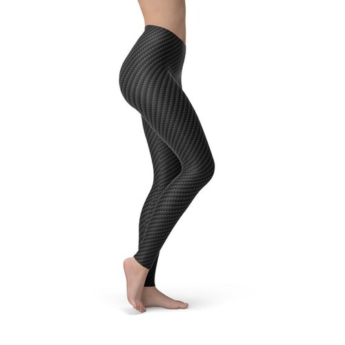 Women's Premium Black Carbon Fibre Leggings