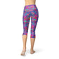 Women's Premium Purple Pink Mermaid Capri Leggings