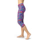 Women's Premium Purple Pink Mermaid Capri Leggings