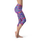 Women's Premium Purple Pink Mermaid Capri Leggings