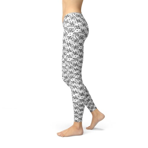 Women's Premium Black and White Dice Leggings