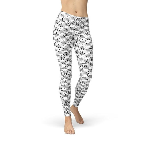 Women's Premium Black and White Dice Leggings