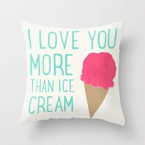 "Love Ice Cream" Pillow Case